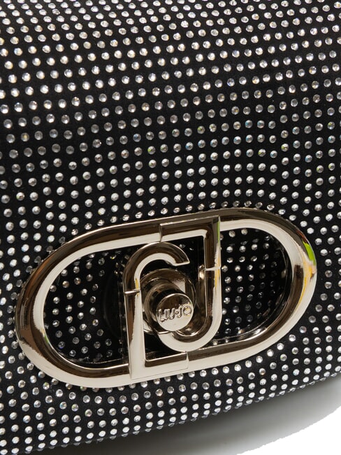 LAPUFFY Mikro-Umhängetasche mit Strass schwarz/stahl - Damentaschen