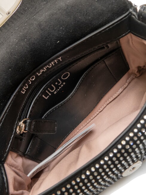 LAPUFFY Mikro-Umhängetasche mit Strass schwarz/stahl - Damentaschen