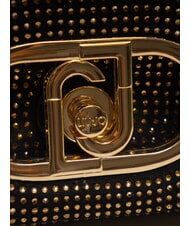 LIUJO LAPUFFY Mikro-Umh&auml;ngetasche mit Strass schwarz/messinggold - Damentaschen - 3