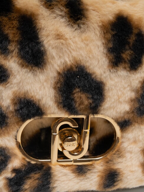 LAPUFFY Plüsch-Umhängetasche mit Animal-Print natürlicher Fleck. - Damentaschen