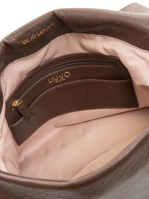 LAPUFFY Umhängetasche mit Überschlag braunes Licht - Damentaschen