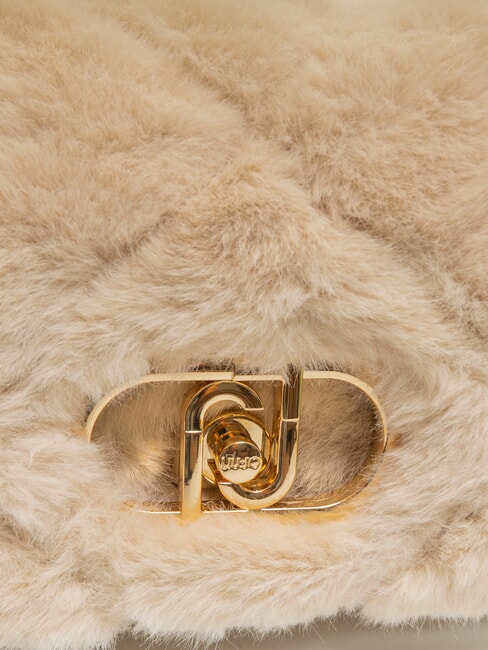 LAPUFFY Plüschtasche mit Kettengriff Marmor - Damentaschen