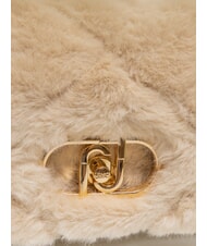 LIUJO LAPUFFY Plüschtasche mit Kettengriff Marmor - Damentaschen - 3