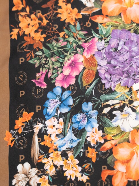 FLOWERS TWILL Bedruckter Schal schwarze Blumen - Schals