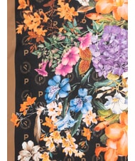 POLLINI FLOWERS TWILL Bedruckter Schal schwarze Blumen - Schals - 4