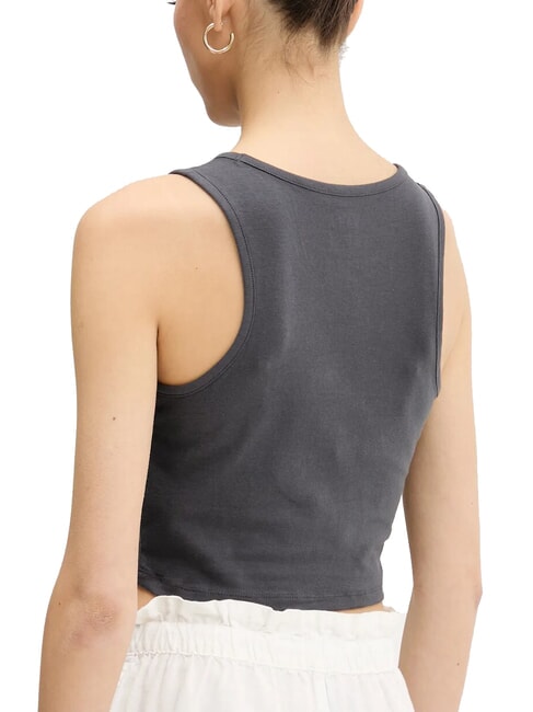 BLUR Crop-Top mit Logo-Print Asphalt - T-Shirts und Tops für Damen