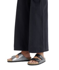 BIRKENSTOCK ARIZONA Metallische Slipper-Sandale Schwarz - Damenschuhe - 7