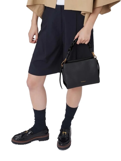 BOHEME Handtasche, mit Schultergurt, aus Leder schwarz/cognac - Damentaschen