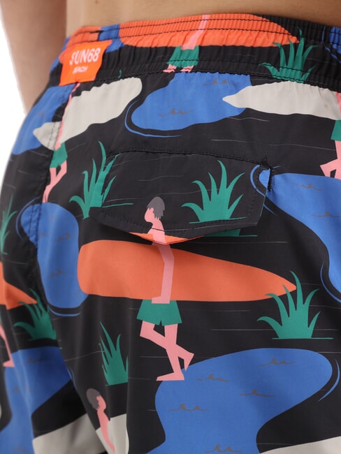 ILLUSTRATION Herren Strandkostüm schwarz/blau - Herrenbadehosen