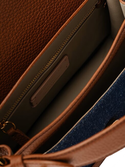 C-ME DENIM Umhängetasche Blau/Cognac - Damentaschen