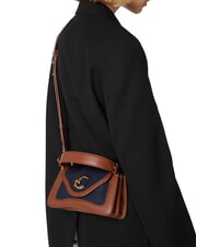 COCCINELLE C-ME DENIM Umhängetasche Blau/Cognac - Damentaschen - 5