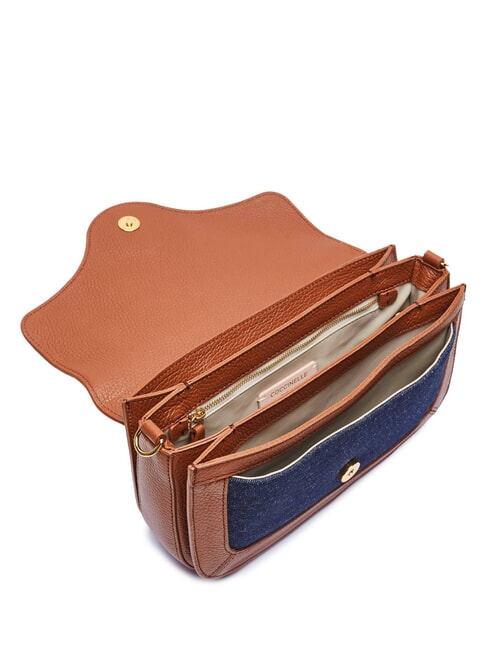 C-ME DENIM Umhängetasche Blau/Cognac - Damentaschen