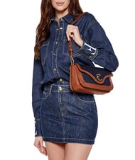 COCCINELLE C-ME DENIM Umhängetasche Blau/Cognac - Damentaschen - 5