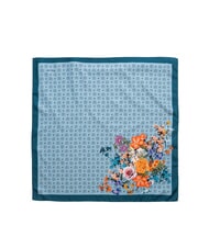 POLLINI FLOWERS TWILL Bedruckter Schal blaue Blumen - Schals - 2