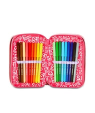 SJGANG CAT&AIR Federm&auml;ppchen mit 3 Rei&szlig;verschl&uuml;ssen und Schulset SCHWARZ GESTREIFTER WALD - Etuis und Zubeh&ouml;r - 3