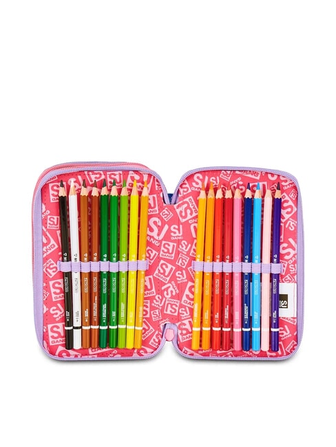 CAT&AIR Federm&auml;ppchen mit 3 Rei&szlig;verschl&uuml;ssen und Schulset SCHWARZ GESTREIFTER WALD - Etuis und Zubeh&ouml;r