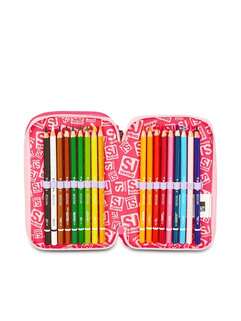 CAT LED Federm&auml;ppchen mit 3 Rei&szlig;verschl&uuml;ssen und Schulset fuchsiafluo - Etuis und Zubeh&ouml;r