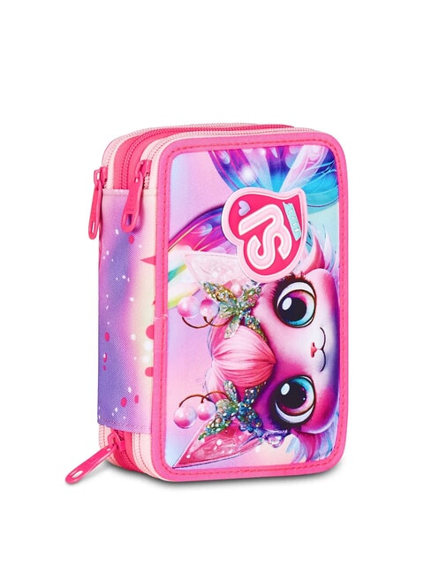 CAT LED Federm&auml;ppchen mit 3 Rei&szlig;verschl&uuml;ssen und Schulset fuchsiafluo - Etuis und Zubeh&ouml;r