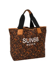 SUN68 LOGO BEACH Strandtasche aus Segeltuch beige/fluoreszierendes orange - Damentaschen - 2