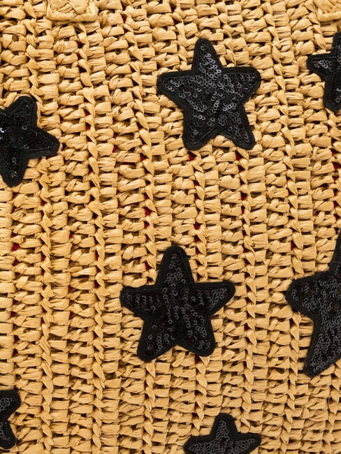 RAFIA Strandtasche aus Raffiabast Sand/Alpenveilchen - Damentaschen