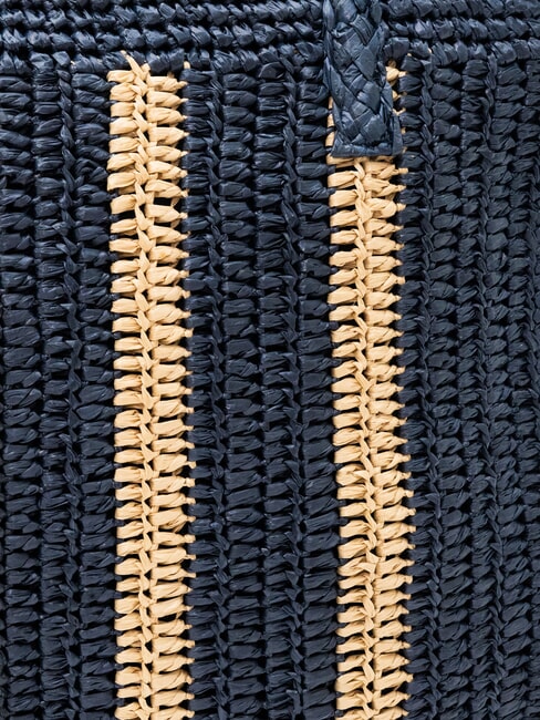 RAFIA Strandtasche aus Raffiabast marineblau/cremeweiß - Damentaschen