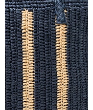 SUN68 RAFIA Strandtasche aus Raffiabast marineblau/cremeweiß - Damentaschen - 3