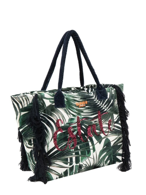 FANCY SPONGE ALLOVER Strandtasche aus Canvas mit Schulterriemen Englischgrün/Cremeweiß - Damentaschen