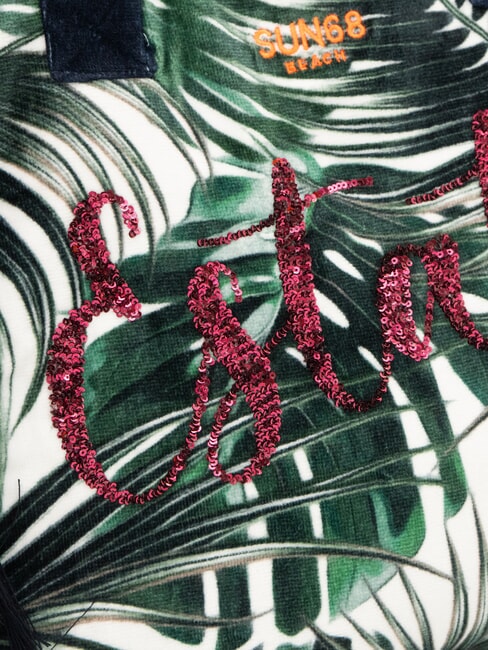 FANCY SPONGE ALLOVER Strandtasche aus Canvas mit Schulterriemen Englischgrün/Cremeweiß - Damentaschen