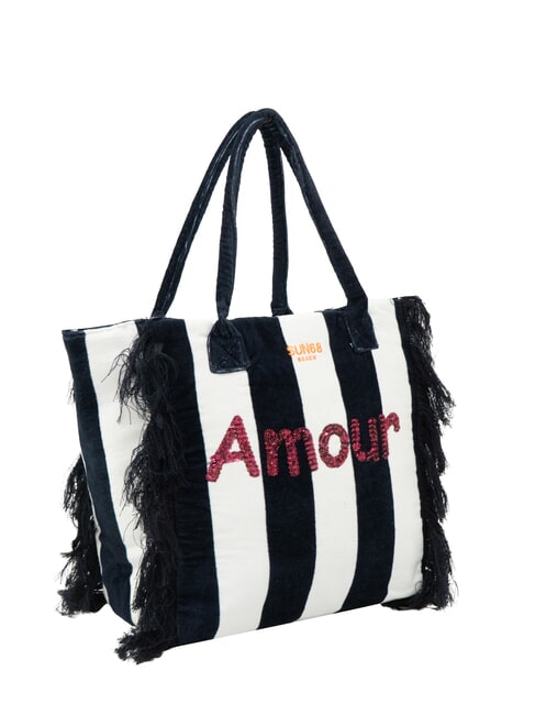 FANCY SPONGE ALLOVER Strandtasche aus Canvas mit Schulterriemen marineblau/cremeweiß - Damentaschen