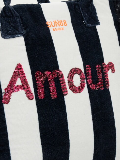 FANCY SPONGE ALLOVER Strandtasche aus Canvas mit Schulterriemen marineblau/cremeweiß - Damentaschen