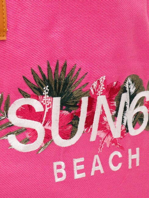 LOGO BEACH Strandtasche aus Segeltuch Fuchsie - Damentaschen