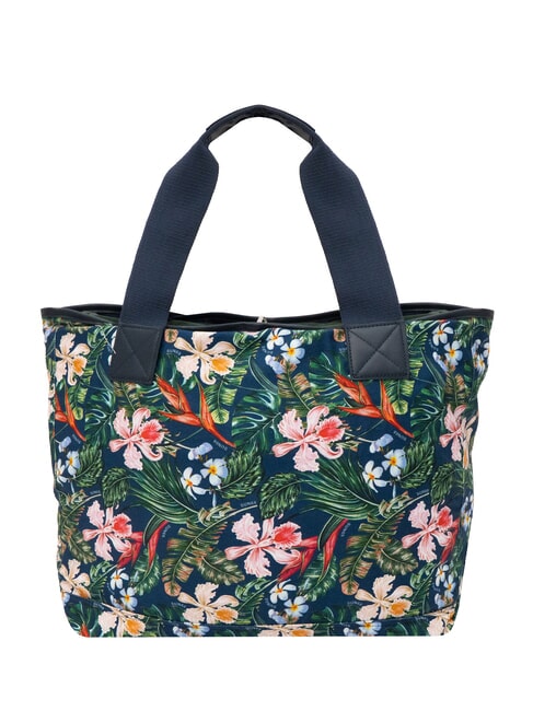 LOGO BEACH Strandtasche aus Segeltuch Marineblau/Fuchsia - Damentaschen