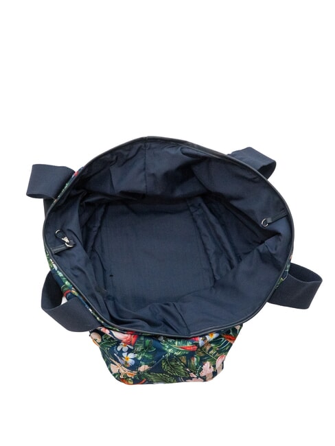 LOGO BEACH Strandtasche aus Segeltuch Marineblau/Fuchsia - Damentaschen