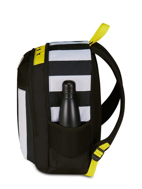 MAGIC GOAL Erweiterbarer Rucksack STREIFEN SCHWARZ / WEISS - Rucksäcke für Schule &amp; Freizeit