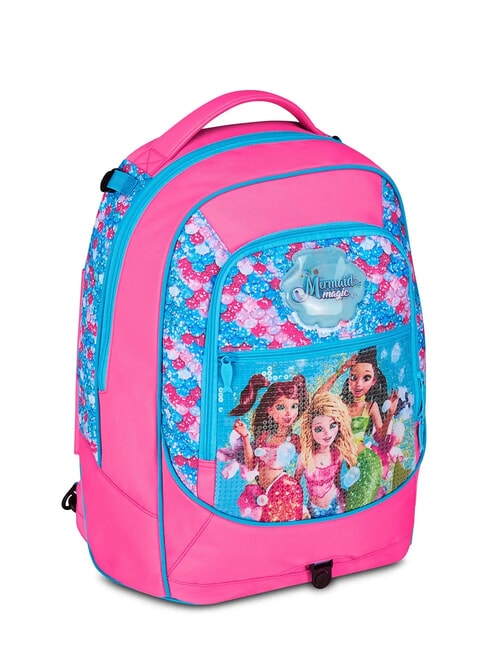 FEVER Abnehmbarer 3-Rad-Trolley-Rucksack fluoreszierendes Türkis - Rucksäcke mit Trolleyfunktion