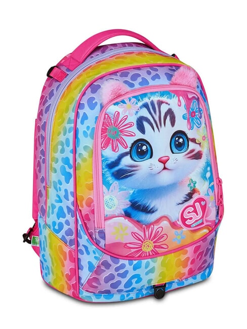 CAT&AIR Abnehmbarer 3-Rad-Trolley-Rucksack SCHWARZ GESTREIFTER WALD - Rucks&auml;cke mit Trolleyfunktion