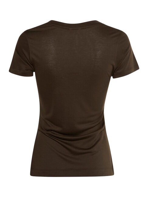 VN SS LIGHT BASIC Weiches T-Shirt mit V-Ausschnitt Espressobraun - T-Shirts und Tops für Damen