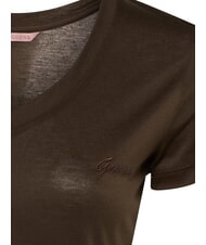 GUESS VN SS LIGHT BASIC Weiches T-Shirt mit V-Ausschnitt Espressobraun - T-Shirts und Tops f&uuml;r Damen - 3
