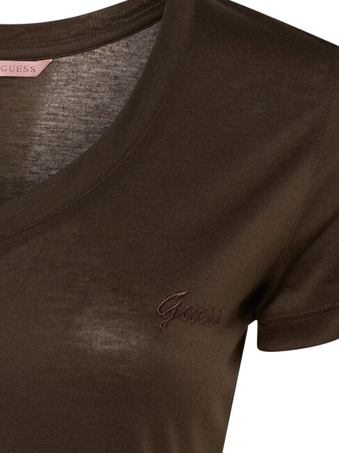VN SS LIGHT BASIC Weiches T-Shirt mit V-Ausschnitt Espressobraun - T-Shirts und Tops f&uuml;r Damen