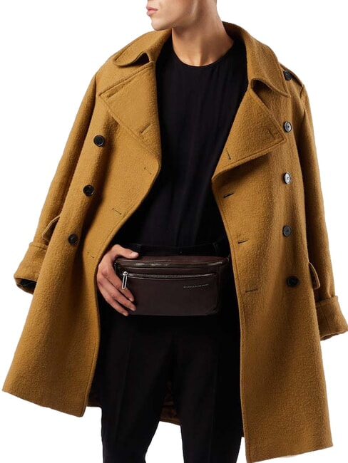 CAMPIONARIO - TALLIN Ledertasche mit Tasche Schwarz - H&uuml;fttaschen