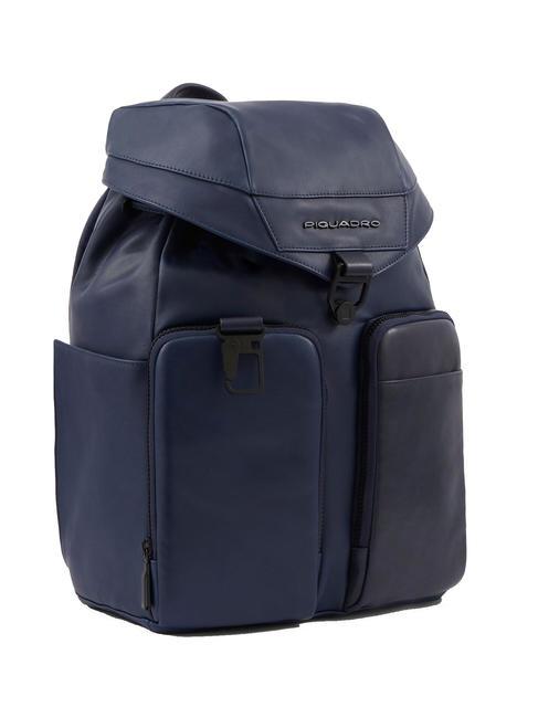 CAMPIONARIO - FINN  14-Zoll-PC-Rucksack aus Leder Blau - PC-Rucks&auml;cke