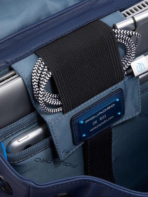 CAMPIONARIO - FINN  14-Zoll-PC-Rucksack aus Leder Blau - PC-Rucks&auml;cke