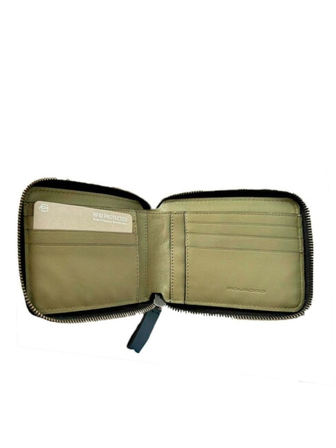 CAMPIONARIO - MG Mittelgro&szlig;e Brieftasche mit Rundum-Rei&szlig;verschluss Blau - Brieftaschen Herren