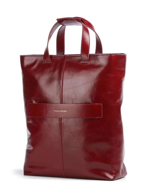 CAMPIONARIO - BLUE SQUARE Vertikale Aktentasche aus Leder, 14-Zoll-Laptop ROT - Arbeitstaschen