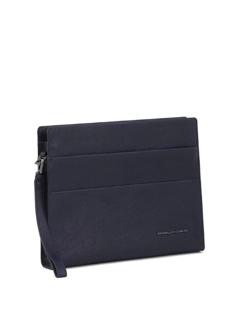 CAMPIONARIO - PAAVO Clutch aus Leder Blau - Damentaschen