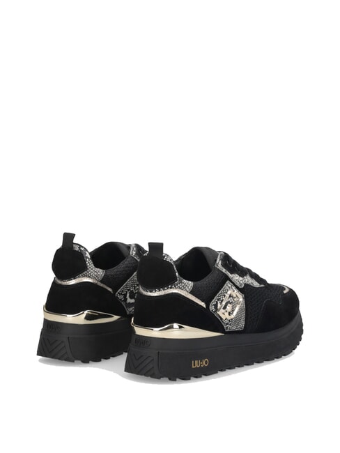 MAXI WONDER 01 Plateau-Sneaker mit Python-Details Schwarz - Damenschuhe