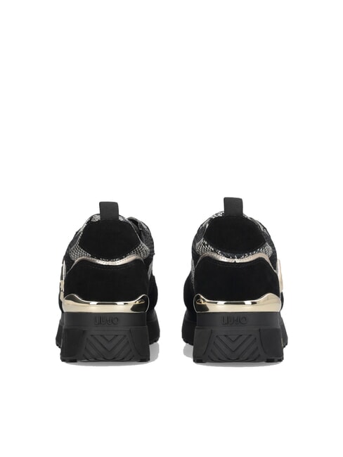 MAXI WONDER 01 Plateau-Sneaker mit Python-Details Schwarz - Damenschuhe