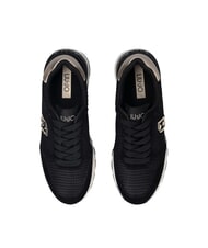 LIUJO AMAZING 25 Sneakers aus Wildleder und Mesh schwarz/hellgold - Damenschuhe - 4