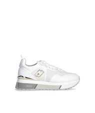 LIUJO MAXI WONDER 01 Sneakers aus Leder und Mesh Weiß - Damenschuhe - 3