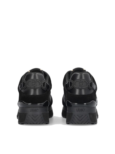 MAXI WONDER 91 Plateau-Sneaker mit Lackledereins&auml;tzen Schwarz - Damenschuhe